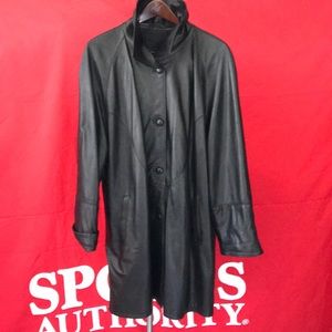 Vera Pelle Italian Leather long jacket Sz XL